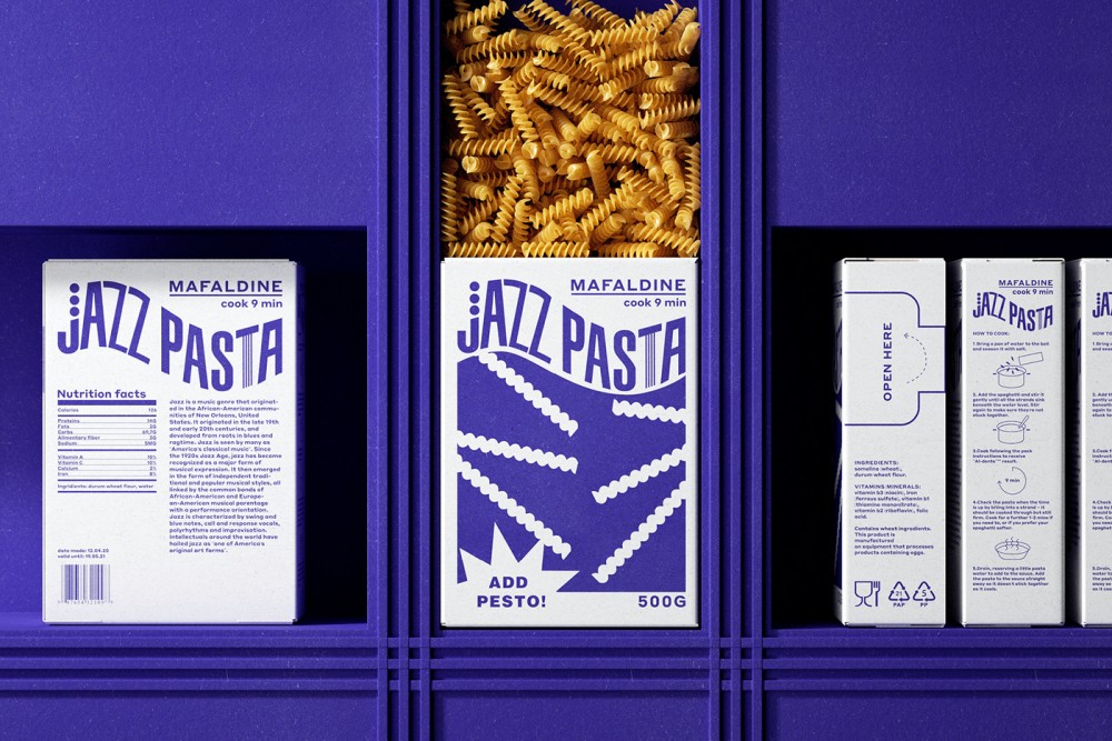 JAZZ PASTA意大利面包装盒设计欣赏