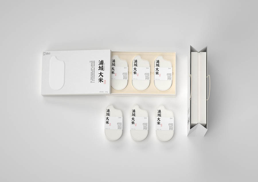 简约风格的浦城大米包装设计欣赏
