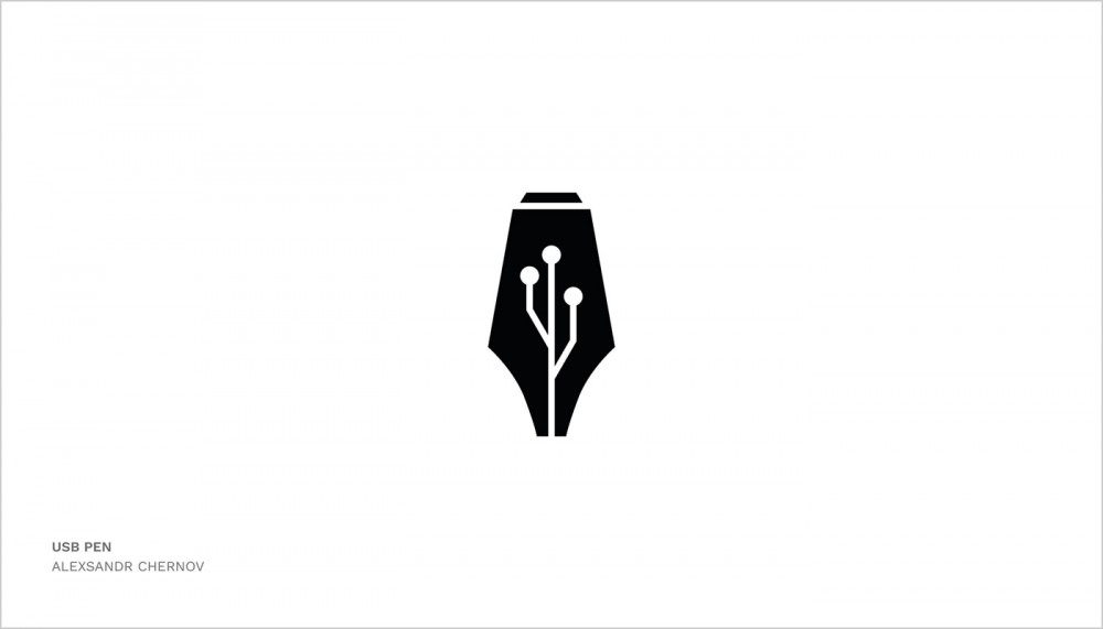 18款钢笔图案变形的LOGO设计欣赏