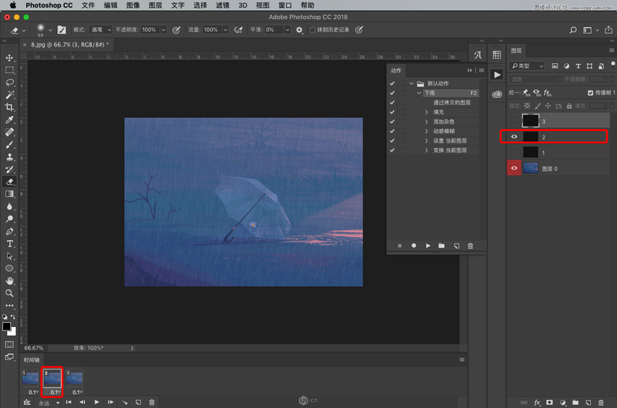下雨动画:PS制作逼真的下雨GIF动画