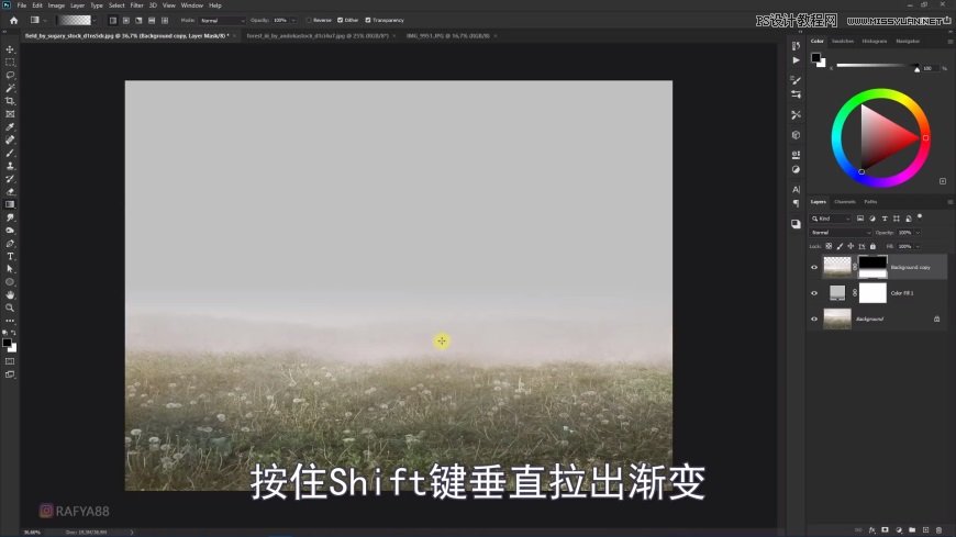 Photoshop创意合成森林中的新娘和鸟笼