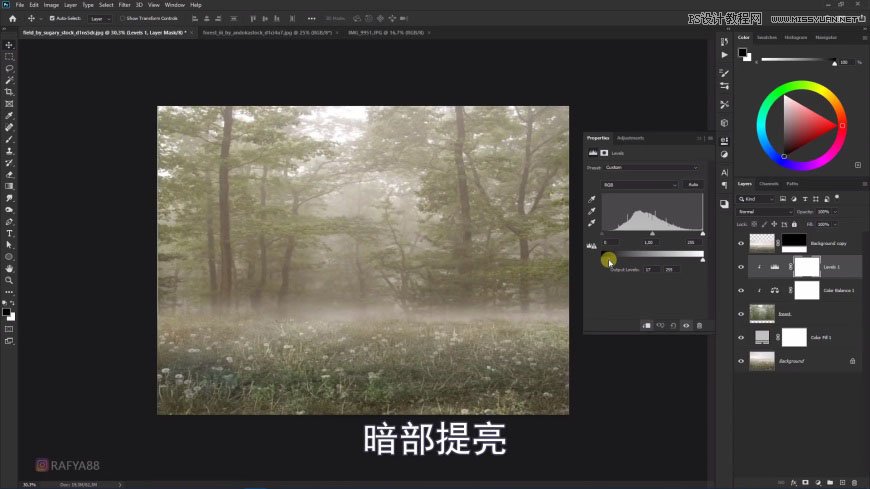 Photoshop创意合成森林中的新娘和鸟笼