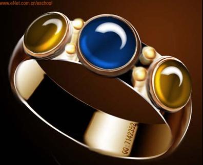 Photoshop制作漂亮蓝宝石戒指图片设计教程