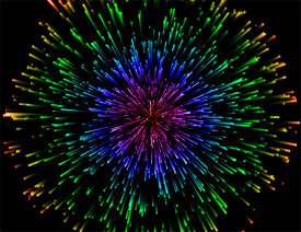 Photoshop制作炫丽多彩的烟花效果图设计教程