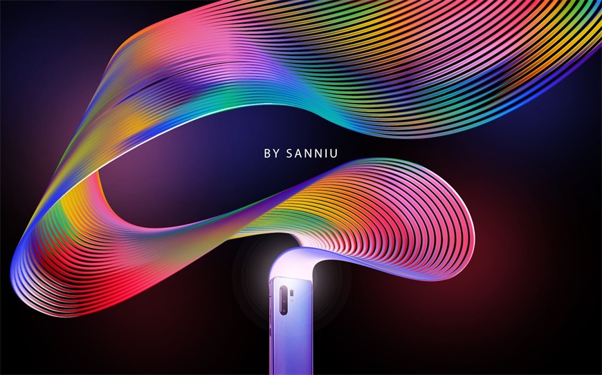 Photoshop结合AI制作抽象动感的丝带