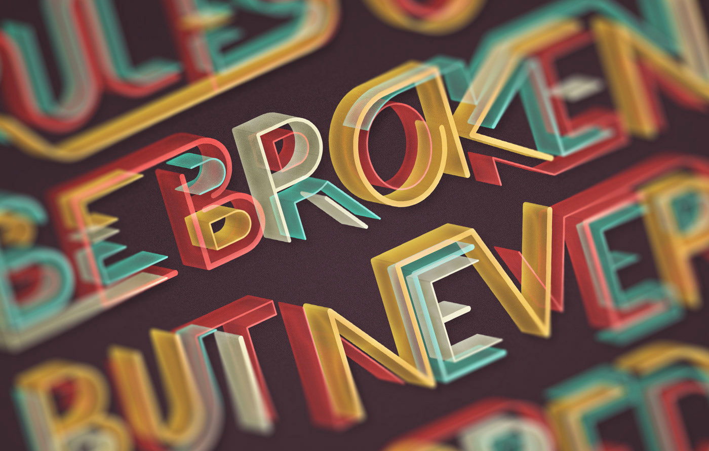 时尚绚丽的3D艺术字设计欣赏