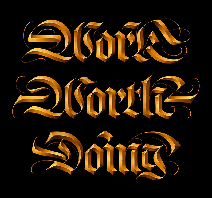 华丽大气的黄金立体字设计欣赏