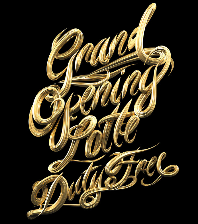 华丽大气的黄金立体字设计欣赏