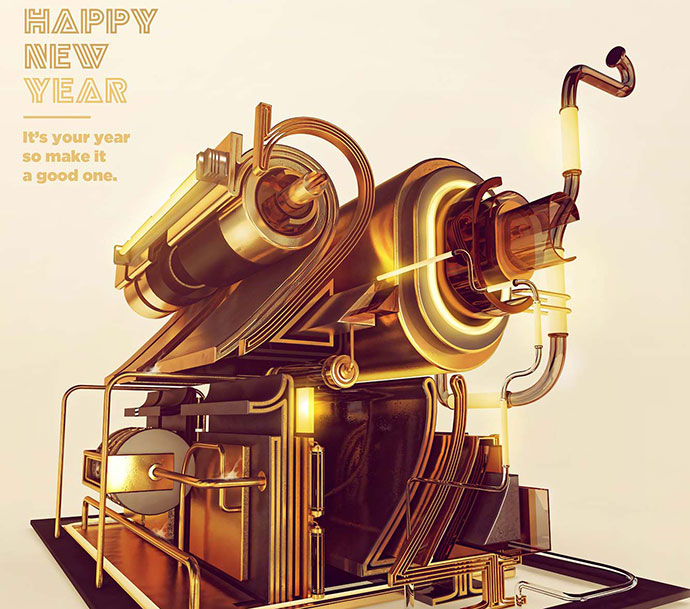 华丽大气的黄金立体字设计欣赏