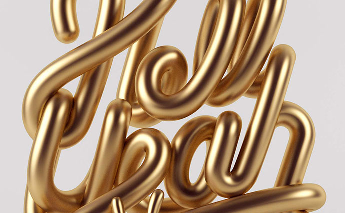 华丽大气的黄金立体字设计欣赏