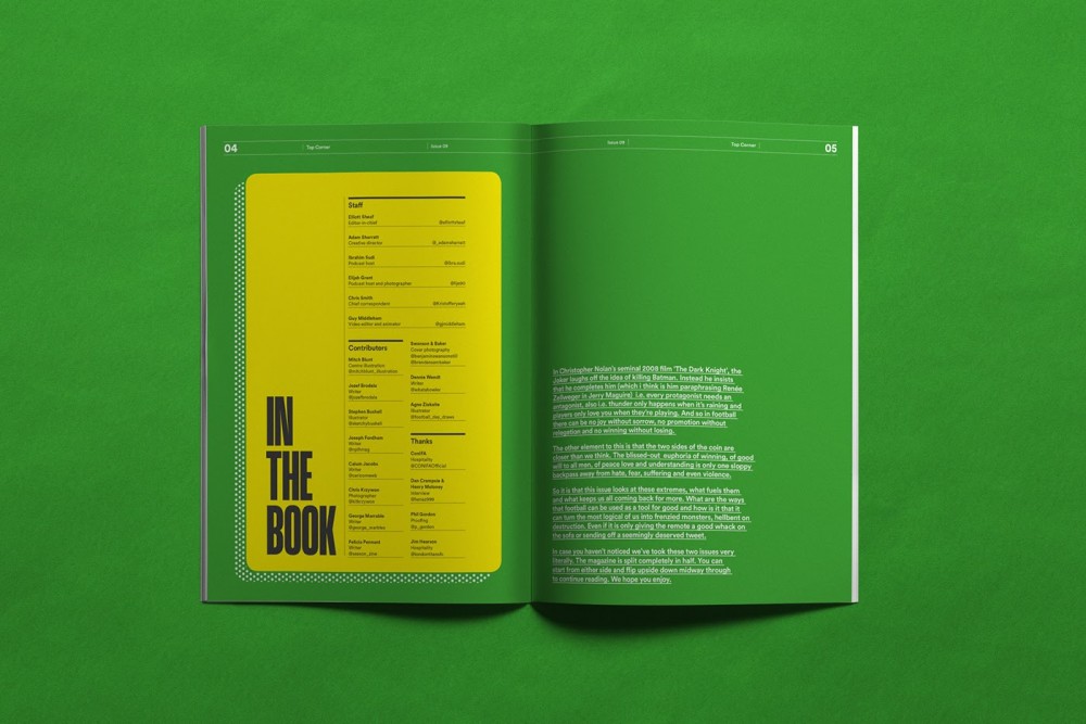 简约Top Corner足球杂志版式设计欣赏