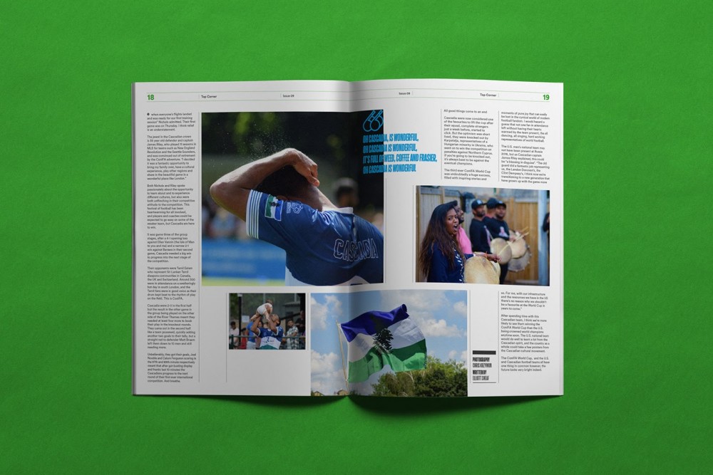 精选Top Corner足球杂志绿色主题版式设计作品欣赏