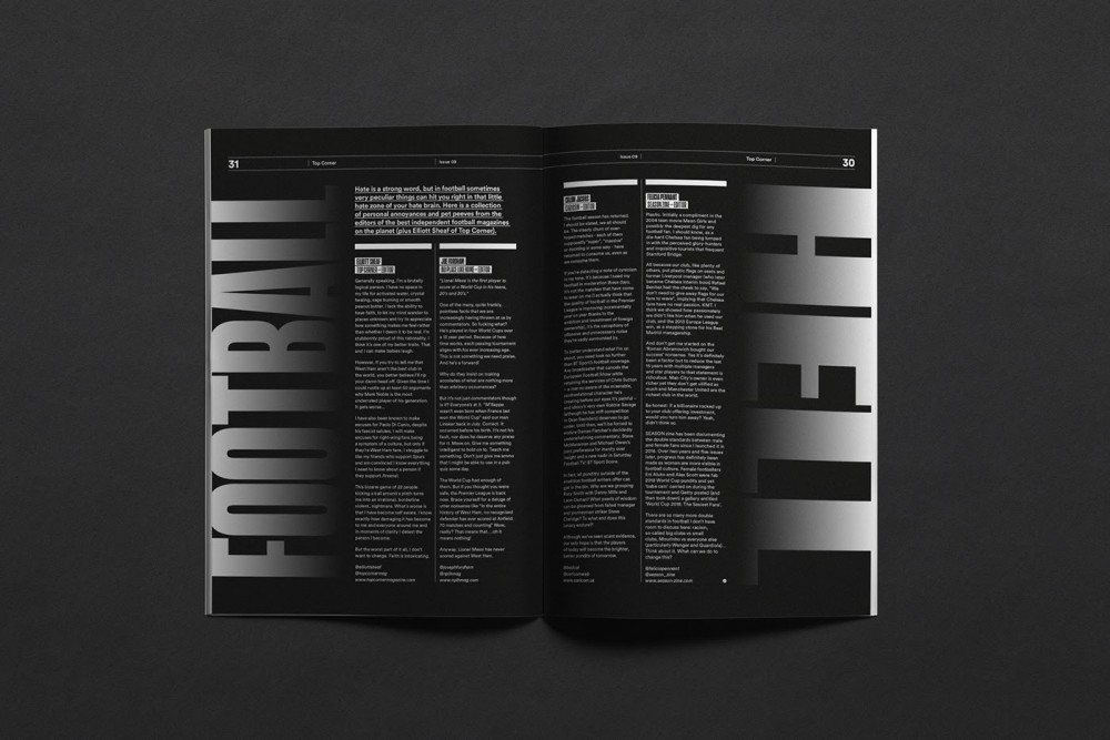 简约Top Corner足球杂志版式设计欣赏