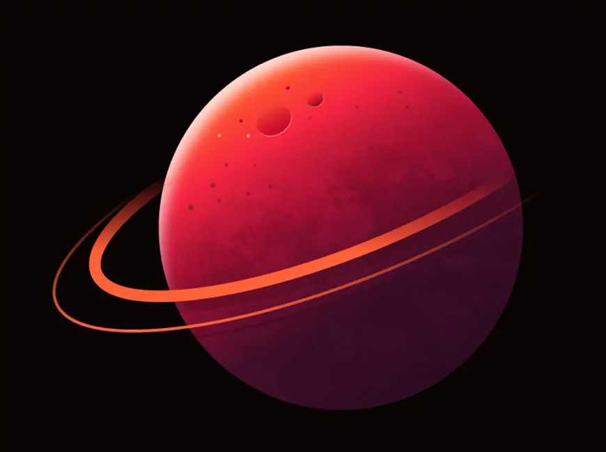 Illustrator绘制复古磨砂风格的星球