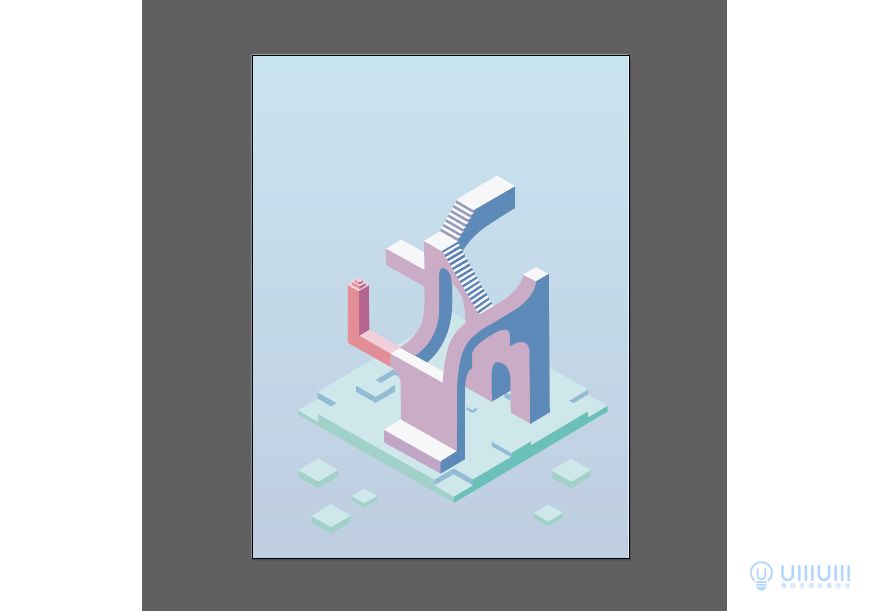 Illustrator绘制2.5D风格创意建筑插画