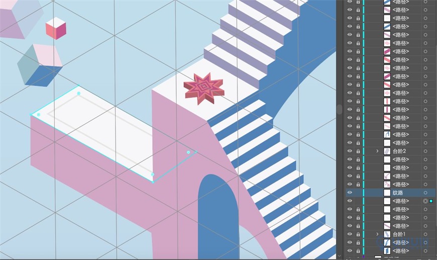 Illustrator绘制2.5D风格创意建筑插画