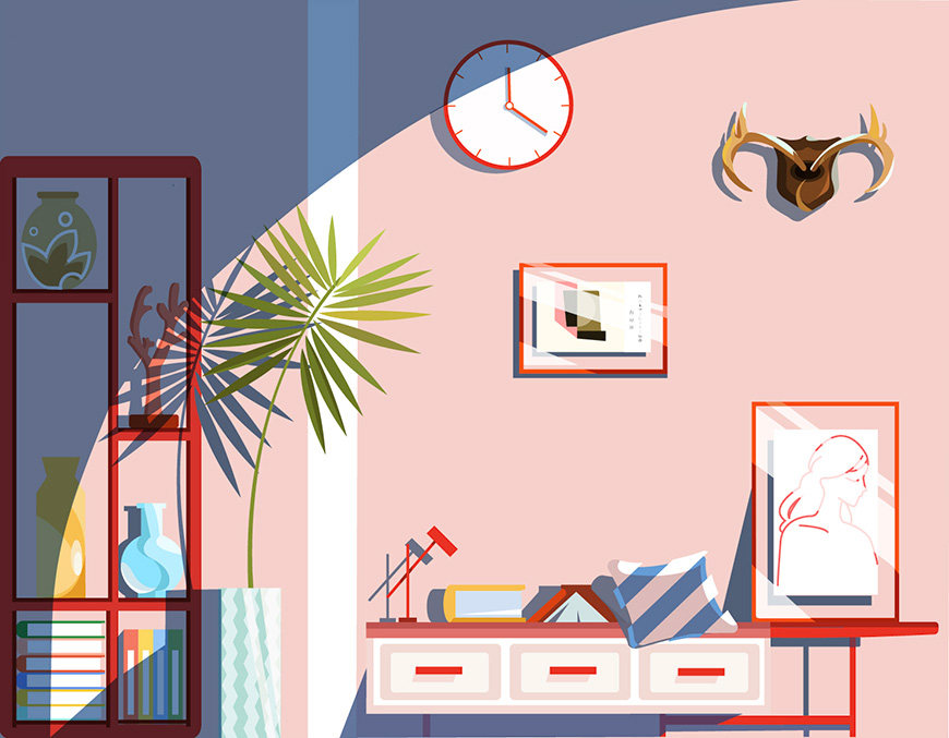 Illustrator绘制扁平化风格的室内效果图设计教程