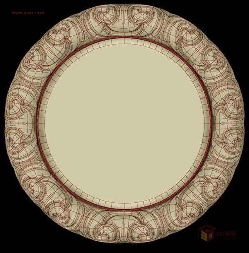 3DSMAX制作精美的雕花圆镜效果