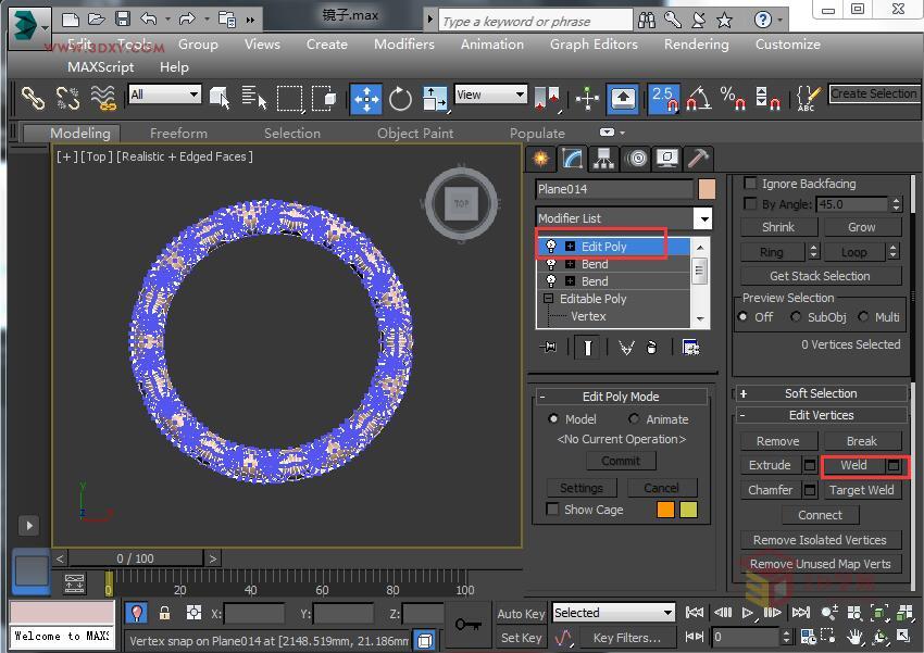 3DSMAX制作精美的雕花圆镜效果