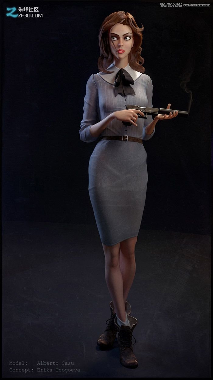 MAYA结合ZBRUSH制作美女杀手CG人物设计教程