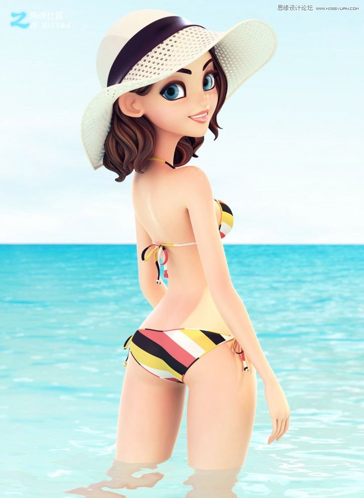 MAYA和MODO制作盛夏海边唯美的女孩