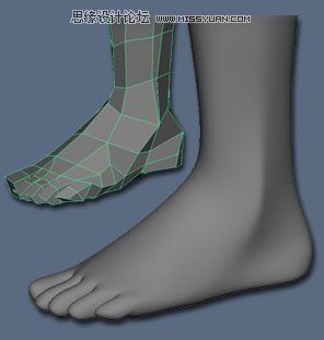 Maya建模教程：逼真脚部建模教程