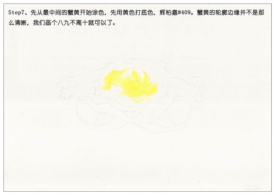 彩色铅笔画之手绘美食大闸蟹