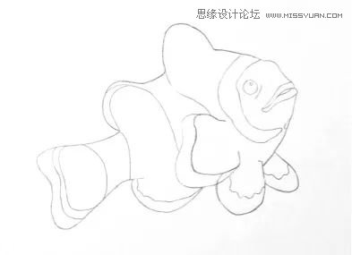 详解彩色铅笔画之小丑鱼的画法