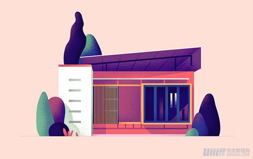 Illustrator绘制扁平化风格的建筑图