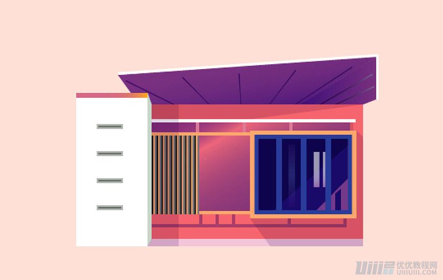 Illustrator绘制扁平化风格的建筑图