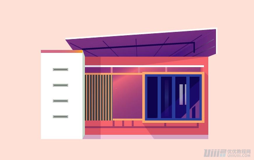 Illustrator绘制扁平化风格的建筑图