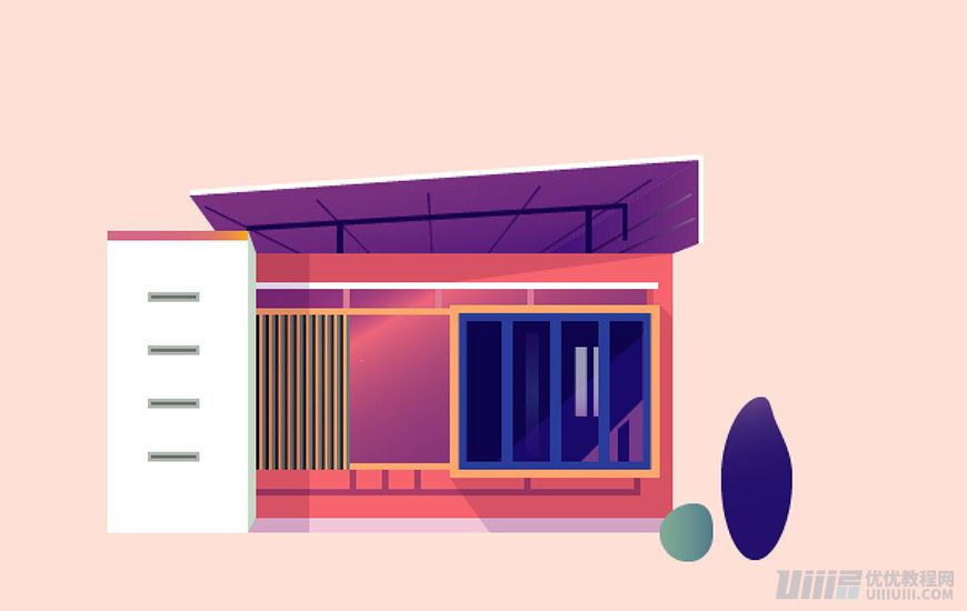 Illustrator绘制扁平化风格的建筑图
