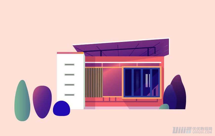 Illustrator绘制扁平化风格的建筑图