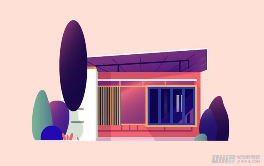 Illustrator绘制扁平化风格的建筑图