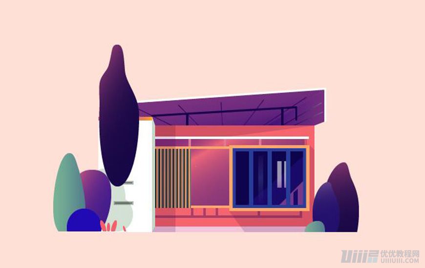 Illustrator绘制扁平化风格的建筑图