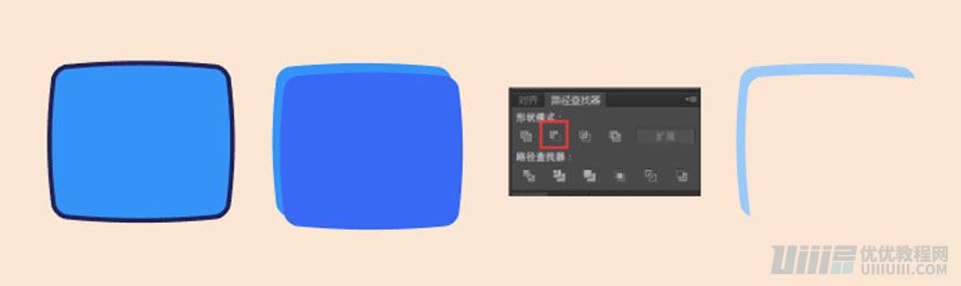Illustrator制作扁平化风格的电视机