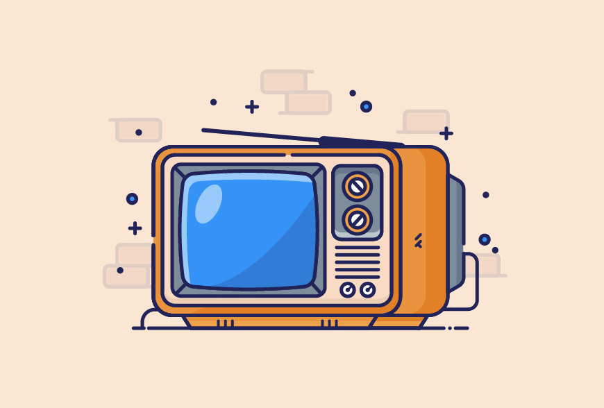 Illustrator制作扁平化风格的电视机