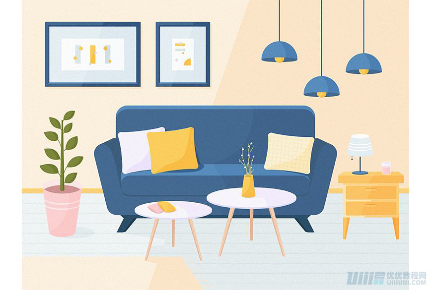 Illustrator绘制扁平化风格的办公室插画