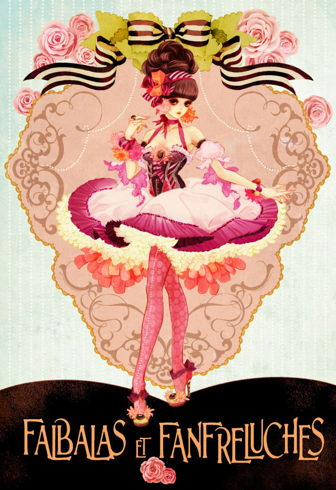 日本插画师时尚唯美的女孩插画设计