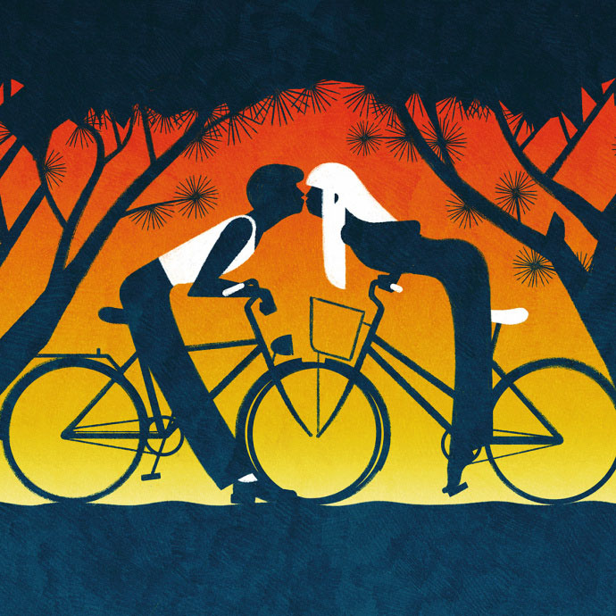 单车品牌绿色出行商业插画设计欣赏