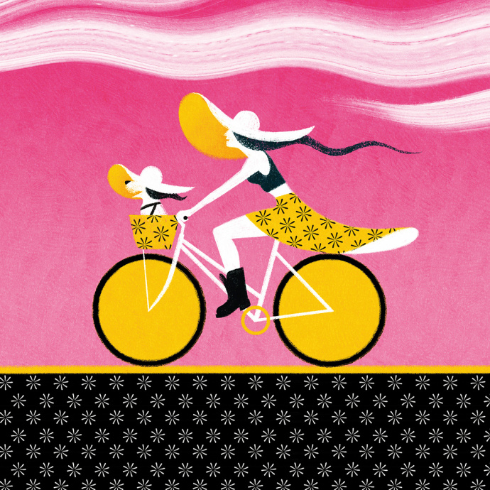 单车品牌绿色出行商业插画设计欣赏