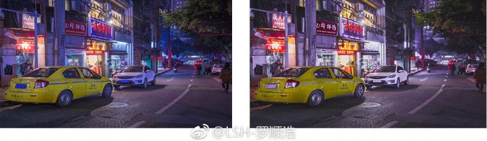 LR调出橙色风格的港风城市街道场景