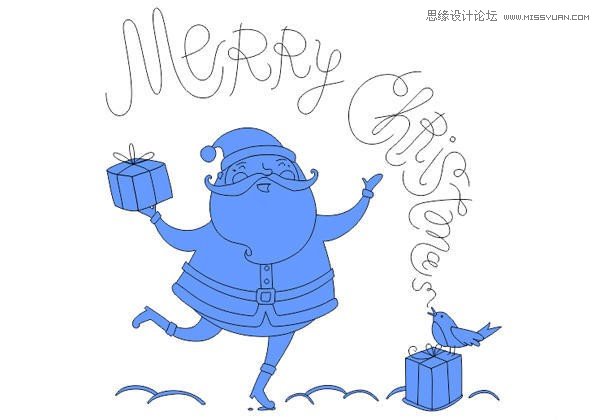 CorelDRAW绘制卡通风格的圣诞节插画