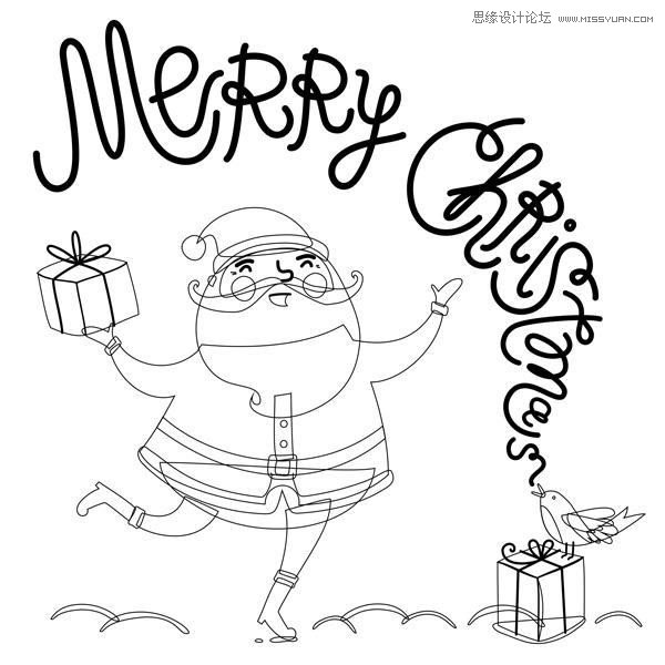 CorelDRAW绘制卡通风格的圣诞节插画