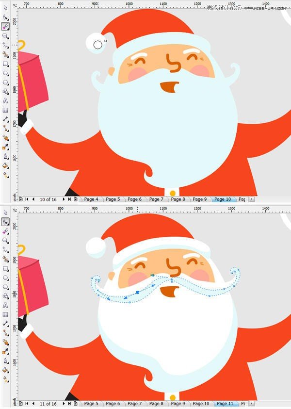 CorelDRAW绘制卡通风格的圣诞节插画
