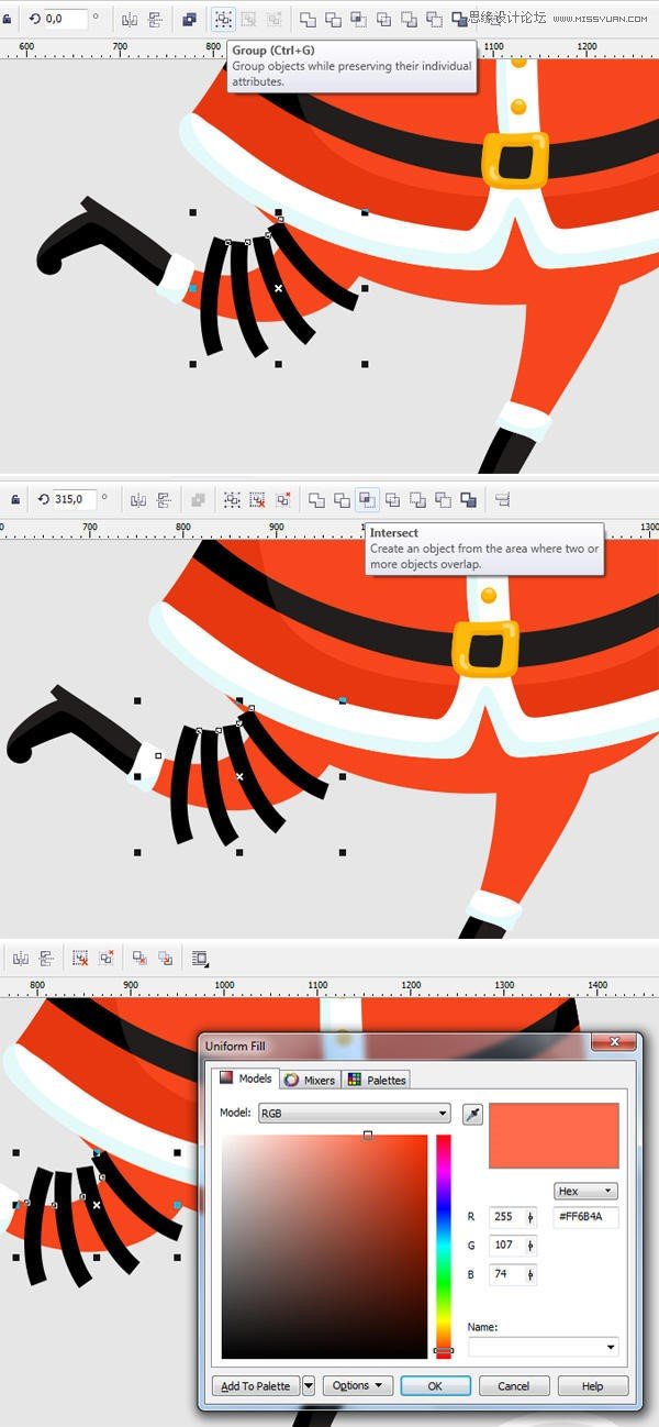 CorelDRAW绘制卡通风格的圣诞节插画