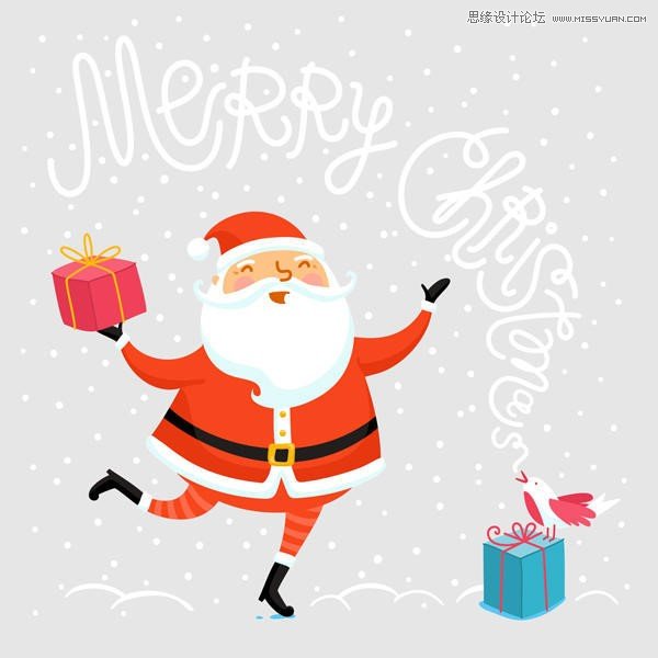CorelDRAW绘制卡通风格的圣诞节插画