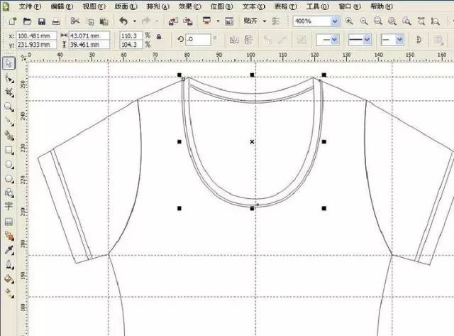 Coreldraw详细解析女士T恤的款式图画法