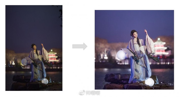 夜景调色：用LR给夜景人像进行修图