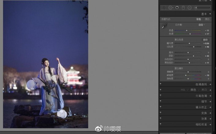 夜景调色：用LR给夜景人像进行修图